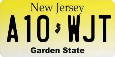 NJ license plate A10WJT