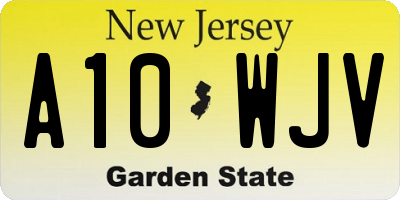 NJ license plate A10WJV