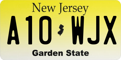 NJ license plate A10WJX