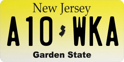 NJ license plate A10WKA