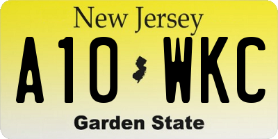 NJ license plate A10WKC