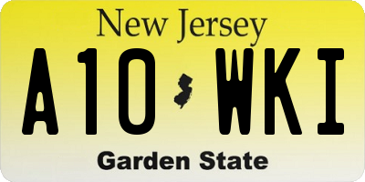 NJ license plate A10WKI