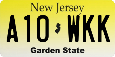 NJ license plate A10WKK