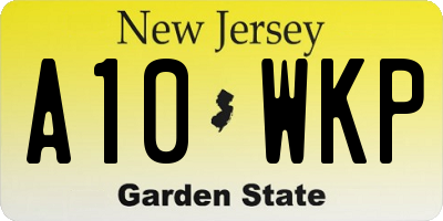 NJ license plate A10WKP