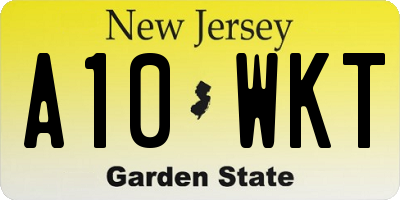 NJ license plate A10WKT