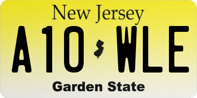 NJ license plate A10WLE