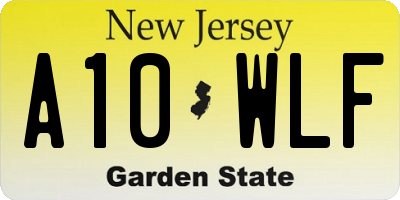 NJ license plate A10WLF