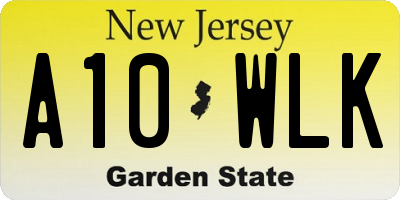 NJ license plate A10WLK