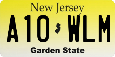 NJ license plate A10WLM