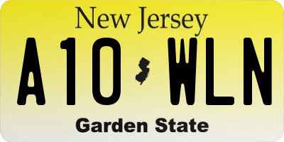 NJ license plate A10WLN