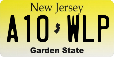 NJ license plate A10WLP