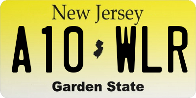 NJ license plate A10WLR