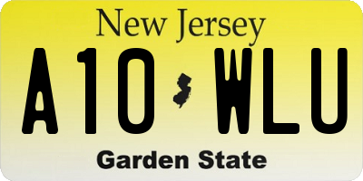 NJ license plate A10WLU