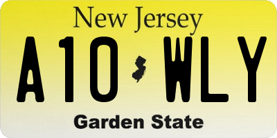 NJ license plate A10WLY