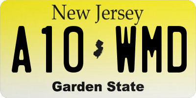 NJ license plate A10WMD