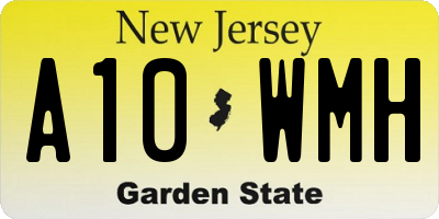 NJ license plate A10WMH