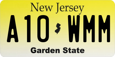 NJ license plate A10WMM