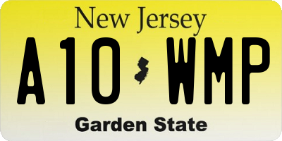 NJ license plate A10WMP