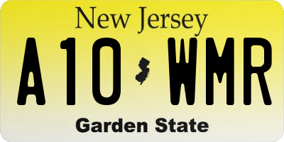 NJ license plate A10WMR