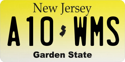 NJ license plate A10WMS
