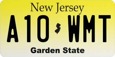 NJ license plate A10WMT