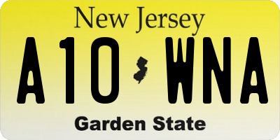 NJ license plate A10WNA