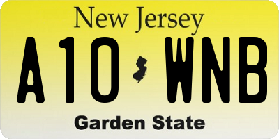 NJ license plate A10WNB