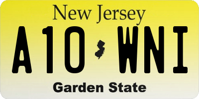 NJ license plate A10WNI