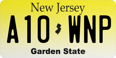 NJ license plate A10WNP