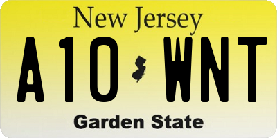 NJ license plate A10WNT