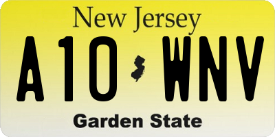NJ license plate A10WNV