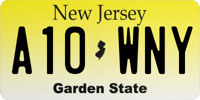 NJ license plate A10WNY