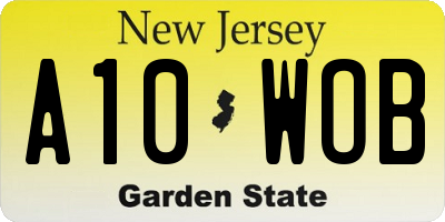 NJ license plate A10WOB