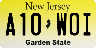 NJ license plate A10WOI