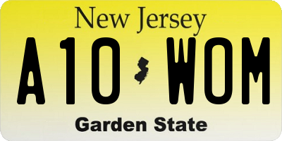 NJ license plate A10WOM