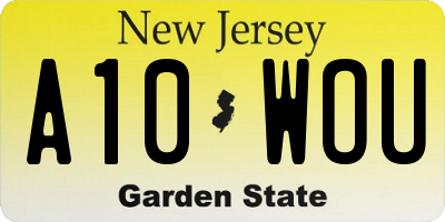 NJ license plate A10WOU