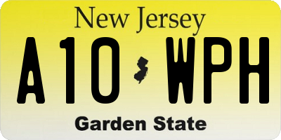 NJ license plate A10WPH