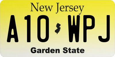 NJ license plate A10WPJ