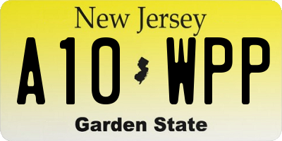NJ license plate A10WPP