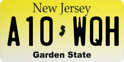 NJ license plate A10WQH