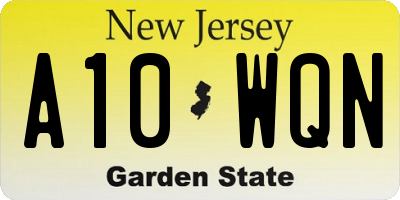 NJ license plate A10WQN