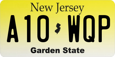 NJ license plate A10WQP