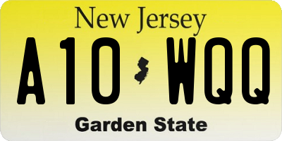 NJ license plate A10WQQ