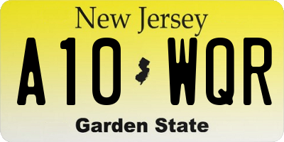 NJ license plate A10WQR