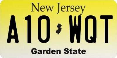 NJ license plate A10WQT