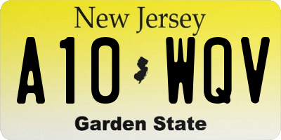 NJ license plate A10WQV