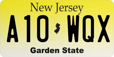 NJ license plate A10WQX