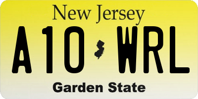 NJ license plate A10WRL