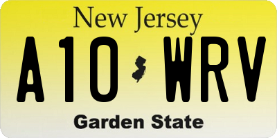NJ license plate A10WRV