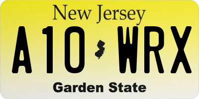 NJ license plate A10WRX